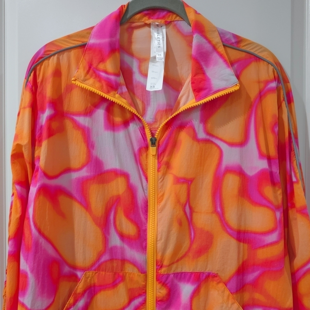 FABLETICS Flyweight Oversized Vibrant Pink and Orange Women's Jacket, Size XS - Picture 12 of 15